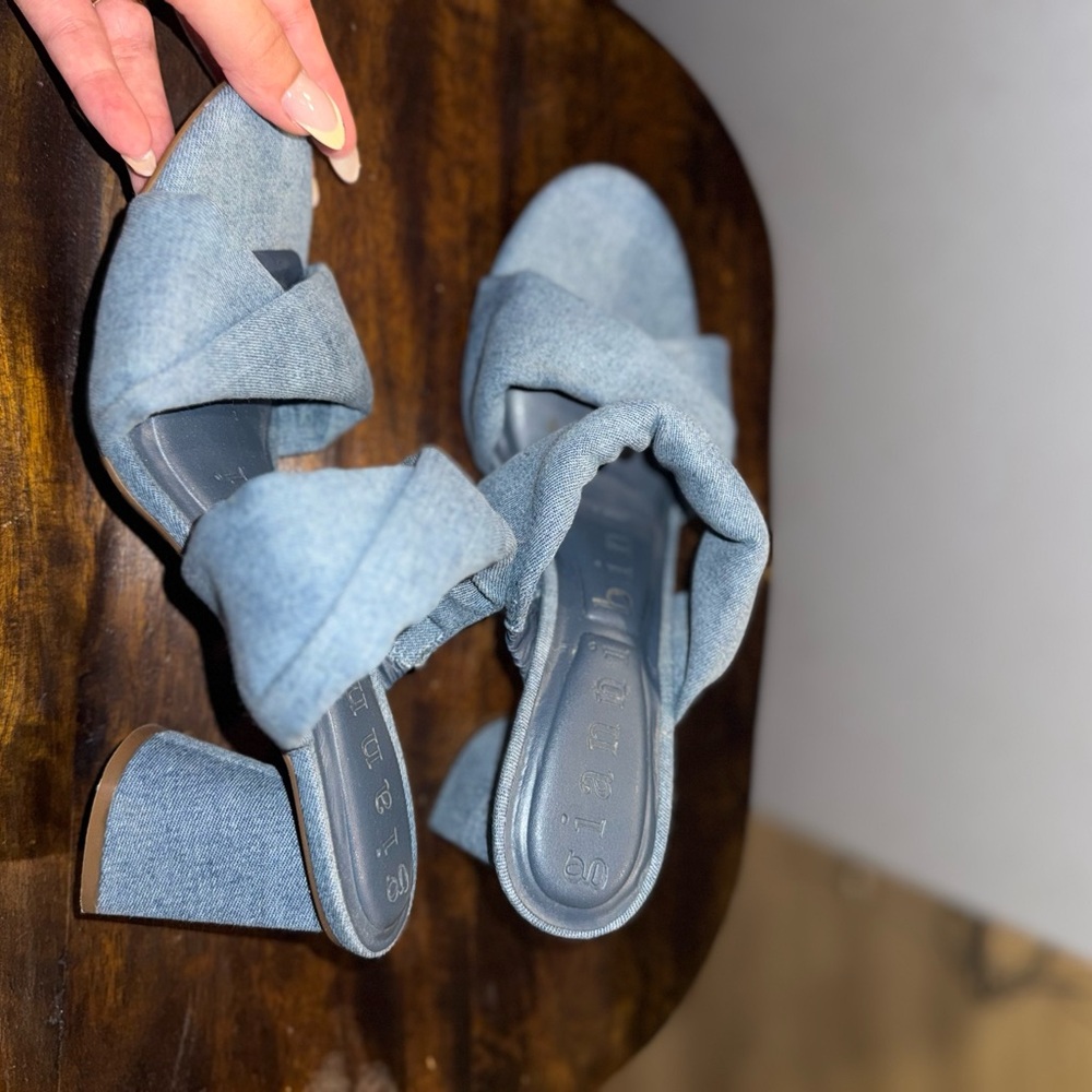Women's Gianni Bini Blue Heeled Sandals